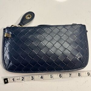 Navy Woven Clutch